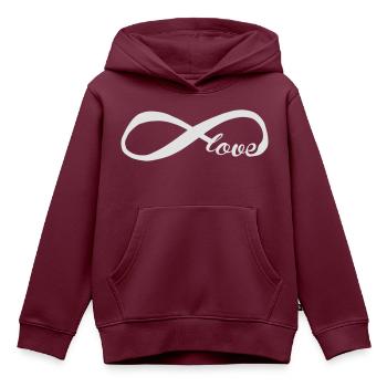ENDLOSE LIEBE - Kinder Premium Organic Hoodie - Burgunderrot - Vorne - AI Model Kid Female (0cm)