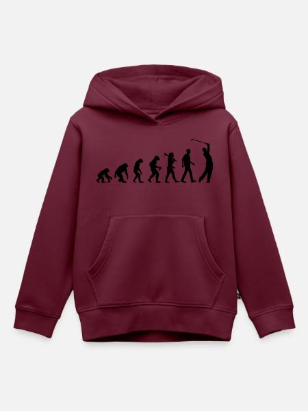 Evolution Of Golf - Kinder Premium Organic Hoodie - Burgunderrot