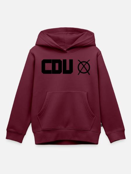 cdu - Kinder Premium Organic Hoodie - Burgunderrot