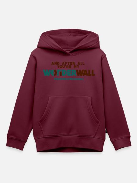 #GreenWhiteWonderwall - Kinder Premium Organic Hoodie - Burgunderrot