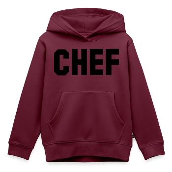 chef - Kinder Premium Organic Hoodie - Burgunderrot - Vorne - AI Model Kid Female (0cm)
