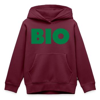 BIO - Kinder Premium Organic Hoodie - Burgunderrot - Vorne - AI Model Kid Female (0cm)