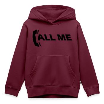 call_me_1c - Kinder Premium Organic Hoodie - Burgunderrot - Vorne - AI Model Kid Female (0cm)