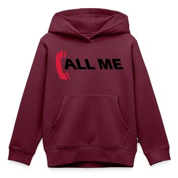 call_me_2c - Kinder Premium Organic Hoodie - Burgunderrot - Vorne - AI Model Kid Female (0cm)