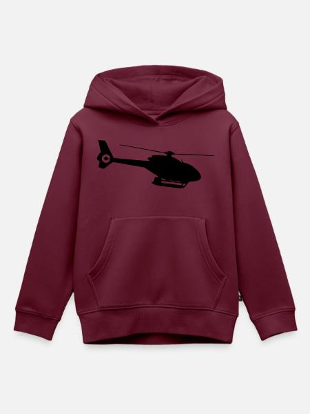 Helicopter - Kinder Premium Organic Hoodie - Burgunderrot