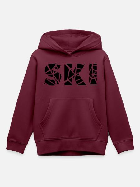ski - Kinder Premium Organic Hoodie - Burgunderrot