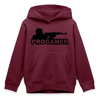 Gamer - Kinder Premium Organic Hoodie - Burgunderrot - Vorne - AI Model Kid Female (0cm)