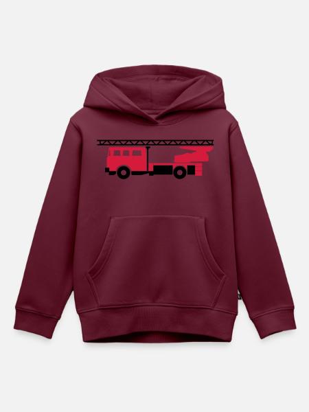 Feuerwehrauto (fire engine) - Kinder Premium Organic Hoodie - Burgunderrot