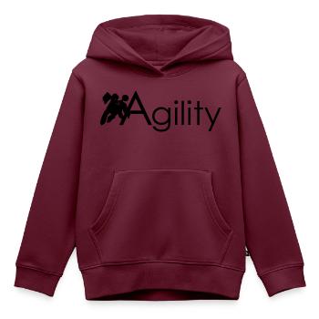 Agility - Kinder Premium Organic Hoodie - Burgunderrot - Vorne - AI Model Kid Female (0cm)