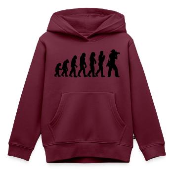 fotograf - Kinder Premium Organic Hoodie - Burgunderrot - Vorne - AI Model Kid Female (0cm)