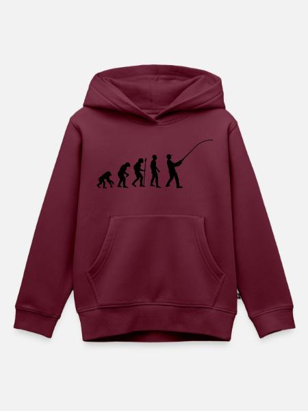 fishing__evolution____f1 - Kinder Premium Organic Hoodie - Burgunderrot
