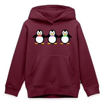 Pinguin Antarktis Vogel Frack Südpol Eismeer Kälte - Kinder Premium Organic Hoodie - Burgunderrot - Vorne - AI Model Kid Female (0cm)
