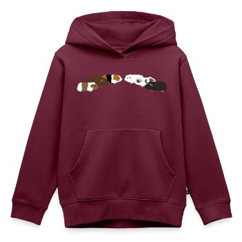 Sechs Meerschweinchen 2 - Kinder Premium Organic Hoodie - Burgunderrot - Vorne - AI Model Kid Female (0cm)