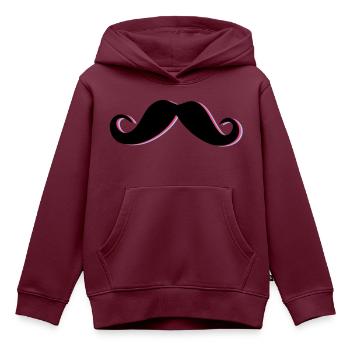 Funky Mustache - Kinder Premium Organic Hoodie - Burgunderrot - Vorne - AI Model Kid Female (0cm)