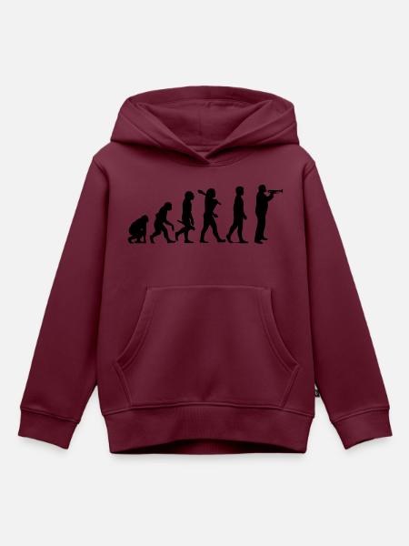 Evo Trumpet - Kinder Premium Organic Hoodie - Burgunderrot