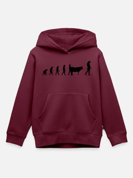 Evolution Mythologie - Kinder Premium Organic Hoodie - Burgunderrot