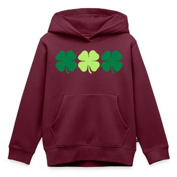 3 4 leaf clovers - Kinder Premium Organic Hoodie - Burgunderrot - Vorne - AI Model Kid Female (0cm)