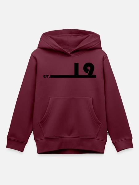 19_Black - Kinder Premium Organic Hoodie - Burgunderrot