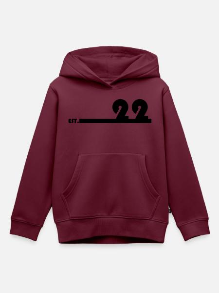 22_Black - Kinder Premium Organic Hoodie - Burgunderrot