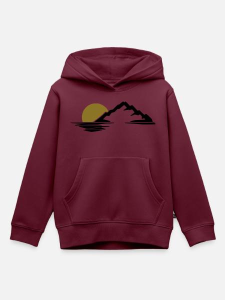 Berge Sonne Insel - Kinder Premium Organic Hoodie - Burgunderrot