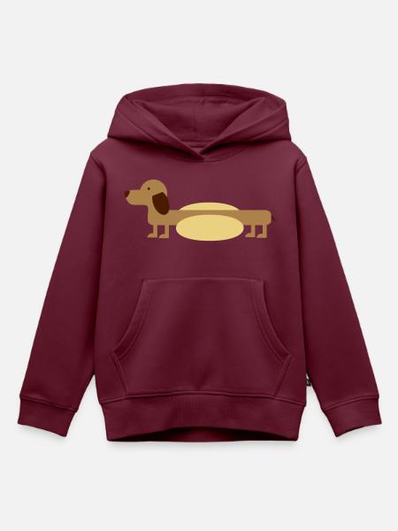 Hot-Dog - Kinder Premium Organic Hoodie - Burgunderrot