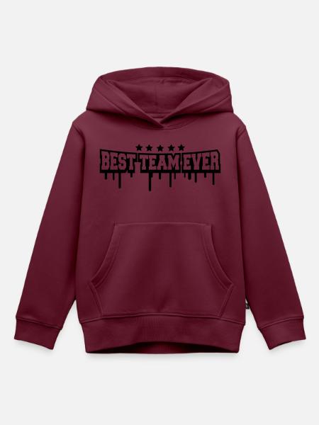 Best Team Immer Stamp - Kinder Premium Organic Hoodie - Burgunderrot