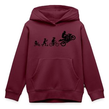 Motorrad - Kinder Premium Organic Hoodie - Burgunderrot - Vorne - AI Model Kid Female (0cm)