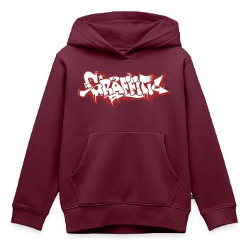 GRAFFITI - Kinder Premium Organic Hoodie - Burgunderrot - Vorne - AI Model Kid Female (0cm)