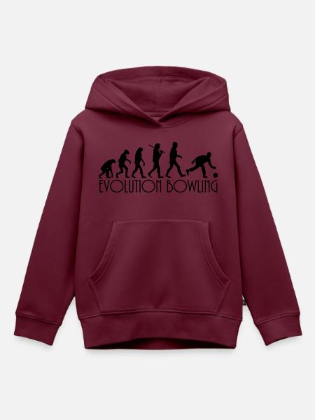 evolution Bowling - Kinder Premium Organic Hoodie - Burgunderrot