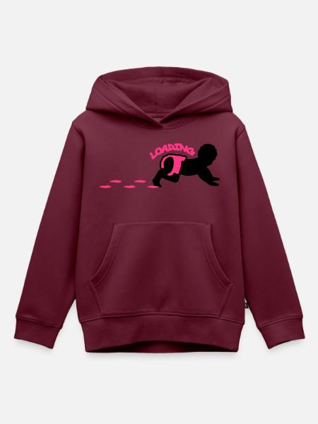 Baby Loading Design - Kinder Premium Organic Hoodie - Burgunderrot