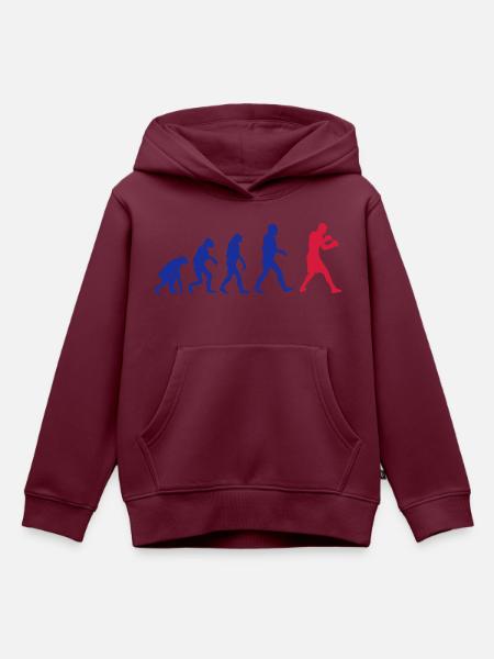 Boxing Evolution logo - Kinder Premium Organic Hoodie - Burgunderrot