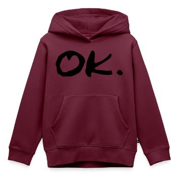 ok - Kinder Premium Organic Hoodie - Burgunderrot - Vorne - AI Model Kid Female (0cm)