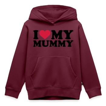 I love my Mummy - Kinder Premium Organic Hoodie - Burgunderrot - Vorne - AI Model Kid Female (0cm)