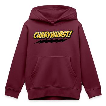 Currywurst Graffito - Kinder Premium Organic Hoodie - Burgunderrot - Vorne - AI Model Kid Female (0cm)