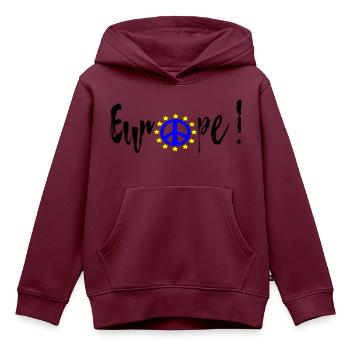 Europe! Vote Europe! - Kinder Premium Organic Hoodie - Burgunderrot - Vorne - AI Model Kid Female (0cm)