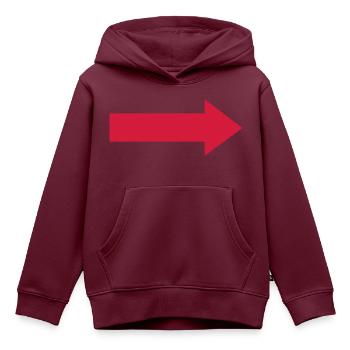 Pfeil - Kinder Premium Organic Hoodie - Burgunderrot - Vorne - AI Model Kid Female (0cm)