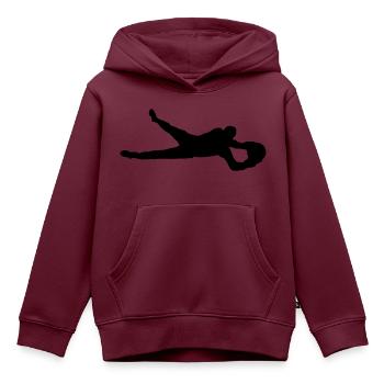 torwart - Kinder Premium Organic Hoodie - Burgunderrot - Vorne - AI Model Kid Female (0cm)