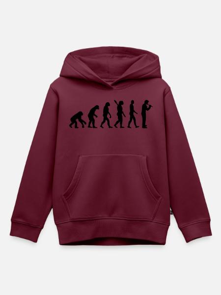 Flöte - Kinder Premium Organic Hoodie - Burgunderrot