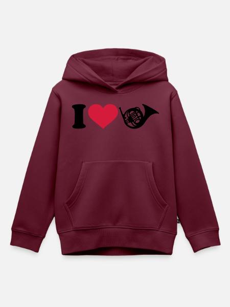 Waldhorn - Kinder Premium Organic Hoodie - Burgunderrot