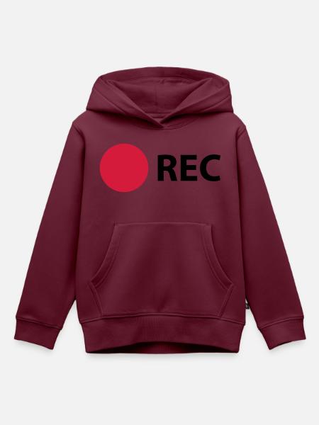 RECORD - Kinder Premium Organic Hoodie - Burgunderrot