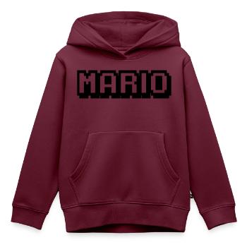 Mario - Kinder Premium Organic Hoodie - Burgunderrot - Vorne - AI Model Kid Female (0cm)