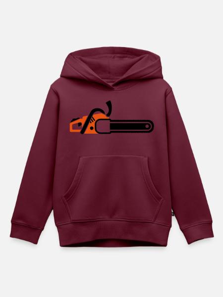 Kettensäge - Kinder Premium Organic Hoodie - Burgunderrot
