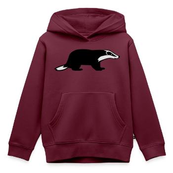 Dachs - Kinder Premium Organic Hoodie - Burgunderrot - Vorne - AI Model Kid Female (0cm)
