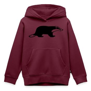 Dachs - Kinder Premium Organic Hoodie - Burgunderrot - Vorne - AI Model Kid Female (0cm)
