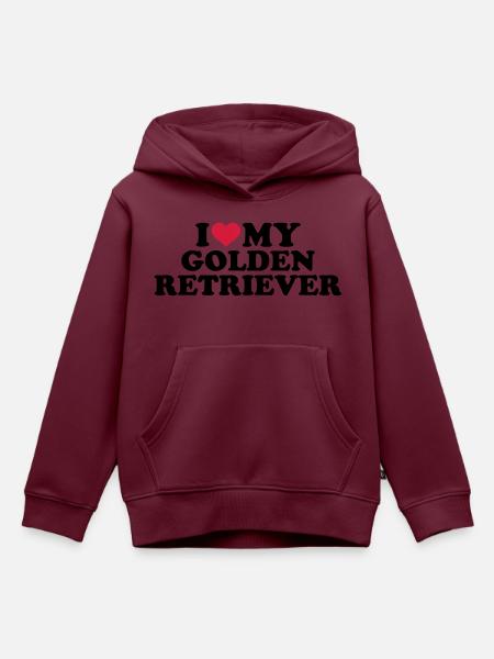 Golden Retriever - Kinder Premium Organic Hoodie - Burgunderrot