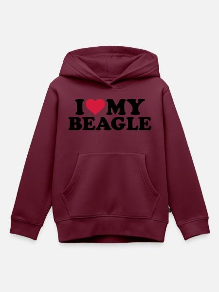 Beagle - Kinder Premium Organic Hoodie - Burgunderrot