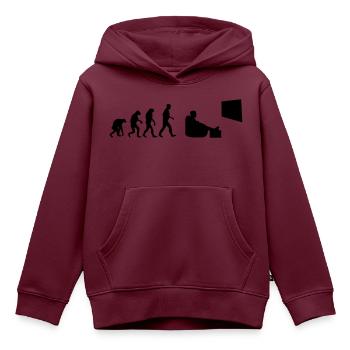 Fernsehen Bingewatching Serienmarathonevolution - Kinder Premium Organic Hoodie - Burgunderrot - Vorne - AI Model Kid Female (0cm)