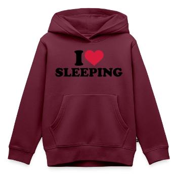 Schlafen - Kinder Premium Organic Hoodie - Burgunderrot - Vorne - AI Model Kid Female (0cm)