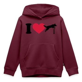 Agility - Kinder Premium Organic Hoodie - Burgunderrot - Vorne - AI Model Kid Female (0cm)