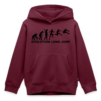 Weitsprung - Kinder Premium Organic Hoodie - Burgunderrot - Vorne - AI Model Kid Female (0cm)